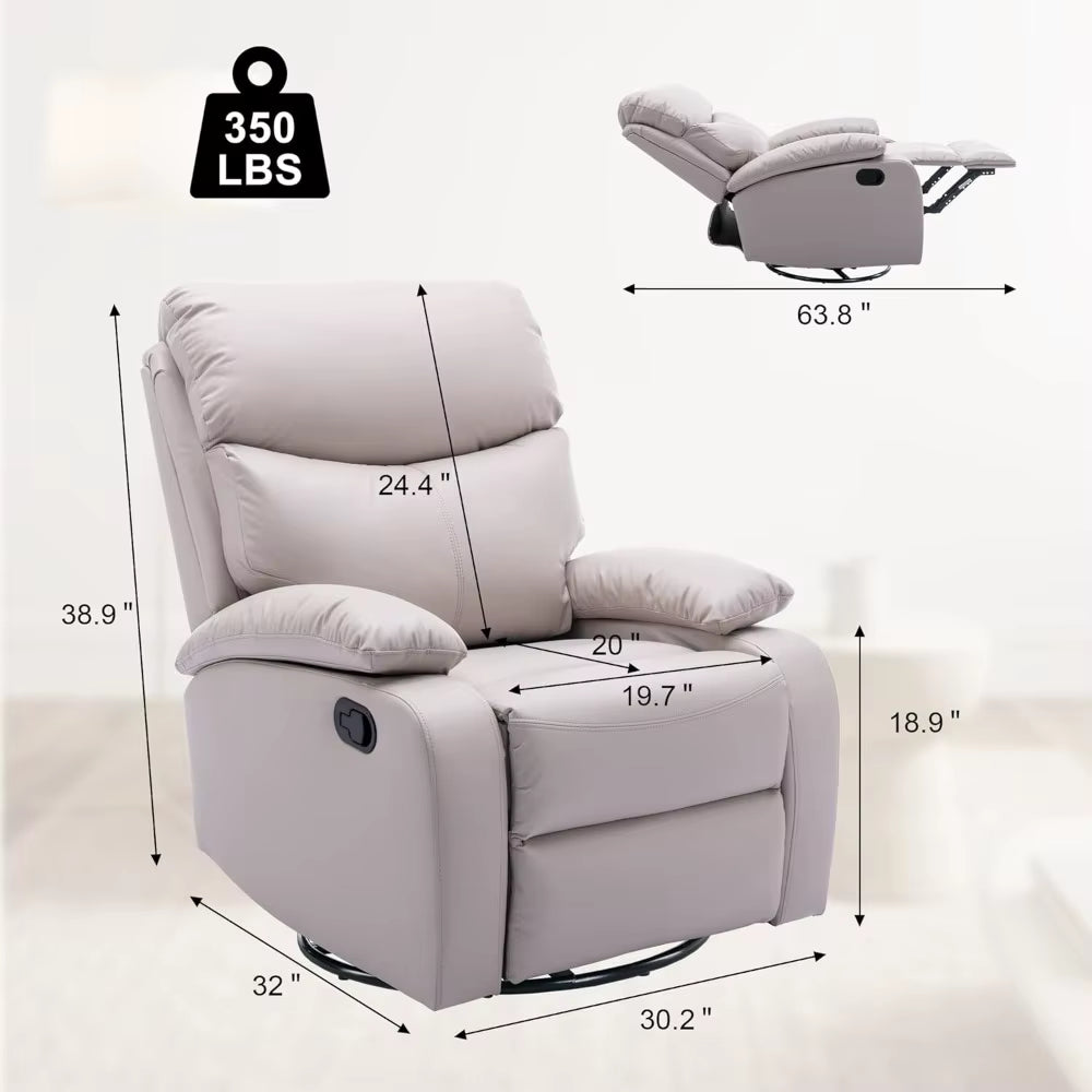 Comfortable Swivel Rocker Recliner Chair for Small Spaces - Perfect Manual Recliner for Relaxation