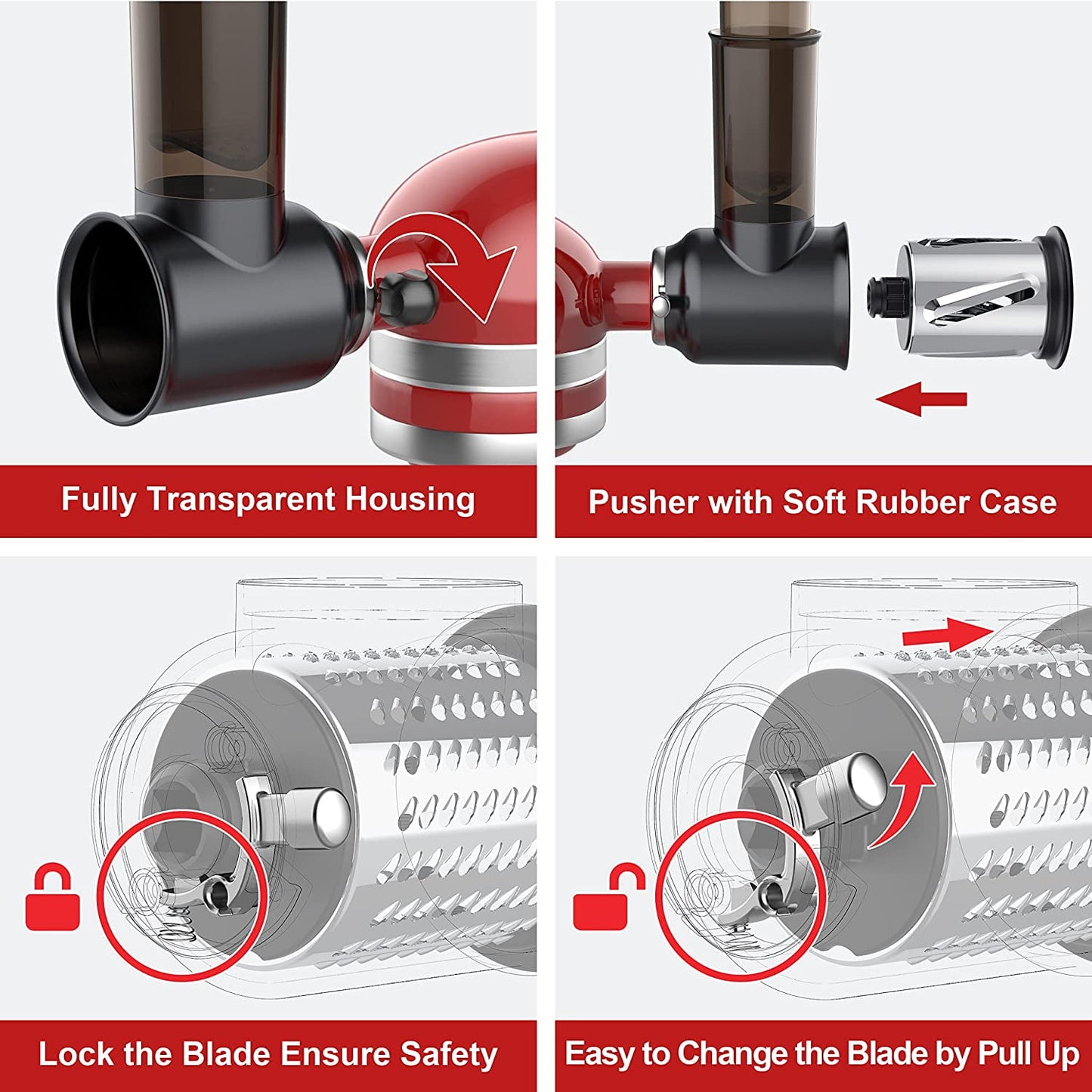 Slicer Shredder Attachment for Kitchenaid Stand Mixer Cheese Grater Attachments