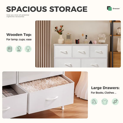 Wardrobes for Bedroom with 5/7/10 White Lover Fabric Drawers Chest Wardrobe Closet for Storage Cabinet Bedroom of Furniture