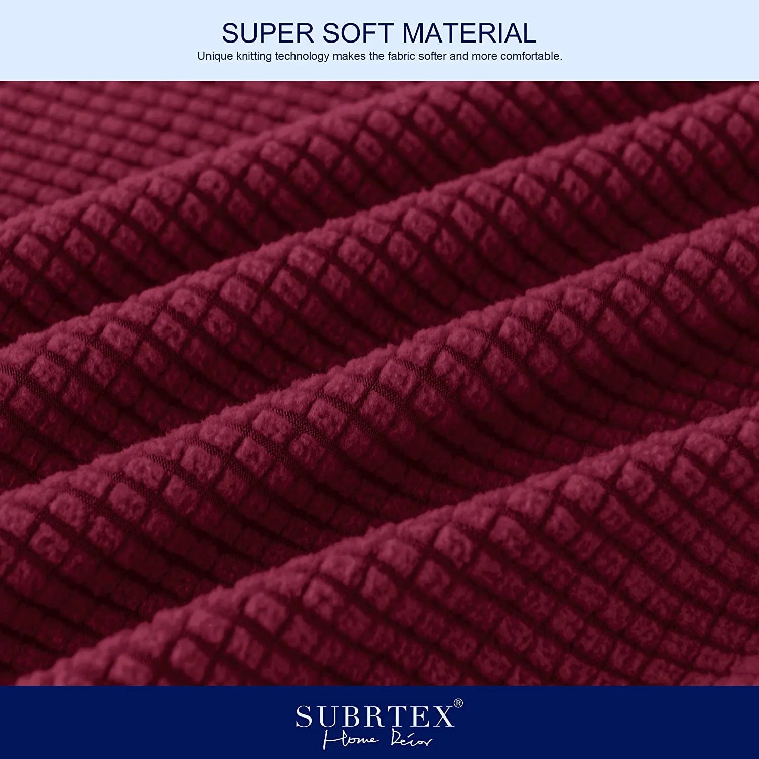 4-Piece Stretch Textured Grid Sofa Cover Slipcover,Separate Cushion Cover(Wine, Sofa)