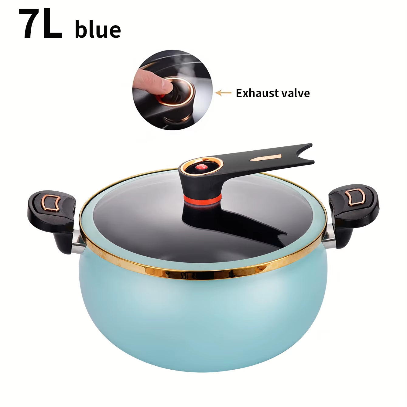 1 Piece Chubby Micro-Pressure Pot Household 7L Large Capacity 26Cm Stew Pot Multi-Functional Non-Stick Pot Induction Cooker Gas Suitable