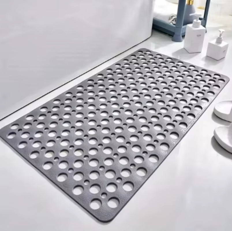 Square Non-Slip Bathroom Mat with Suction Cup and round Hole Design Shower Anti-Fall Household Shower Massage Quick Drainage Mat