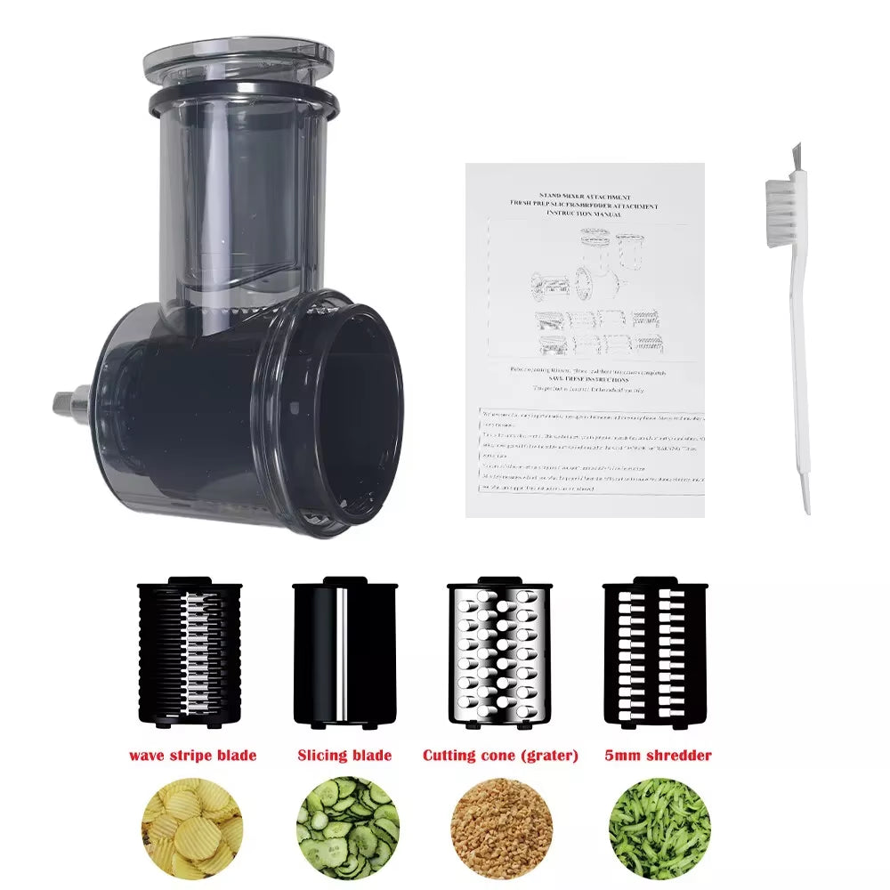 Food Grater Slicer Shredder Chopper Attachment Accessories for Kitchenaid Stand Mixer with 5 Blade