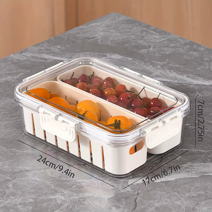 Snack Tray with Handle, Portable Snackle Box Container Veggie Serving Tray, for Travel Party Refrigerator Organize Box