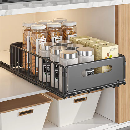 Maximize Your Space with Our Easy Installation Slide-Out Kitchen Storage Rack for Spice and Seasoning Organization