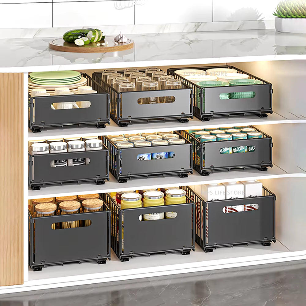 Maximize Your Space with Our Easy Installation Slide-Out Kitchen Storage Rack for Spice and Seasoning Organization