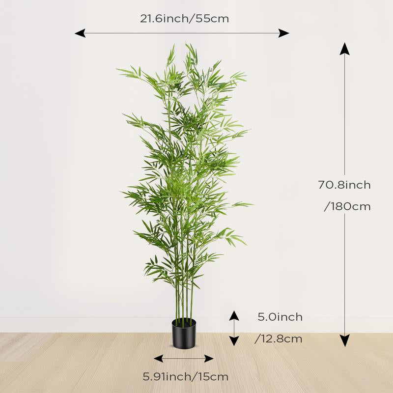 Tall Artificial Bamboo Plant 4/5/6 Ft, Maintenance-Free Indoor Green Decoration