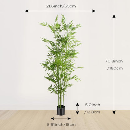 Tall Artificial Bamboo Plant 4/5/6 Ft, Maintenance-Free Indoor Green Decoration