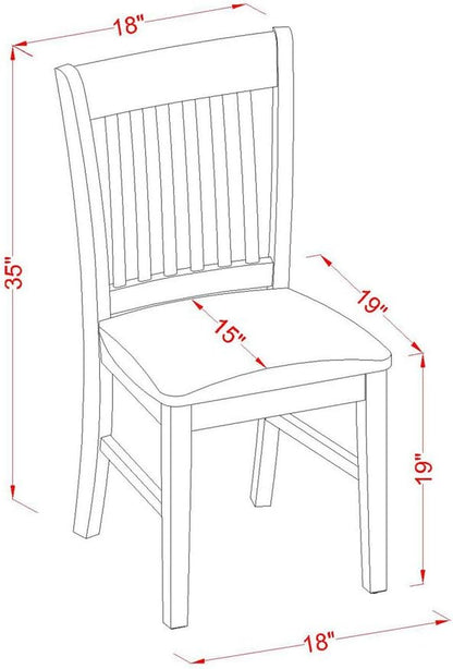 3-Piece Mahogany Dinette Set for Small Spaces Featuring a Round Pedestal Table and Two Upholstered Dining Chairs, 30x30 Inches