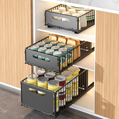 Maximize Your Space with Our Easy Installation Slide-Out Kitchen Storage Rack for Spice and Seasoning Organization