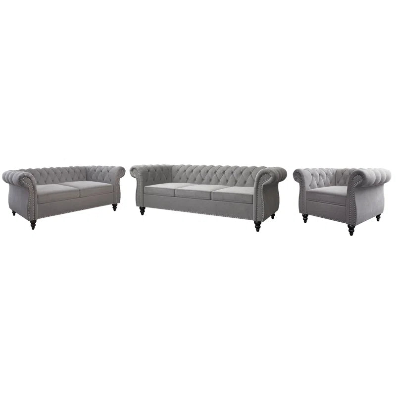 Elebash 3 - Piece Velvet Living Room Set