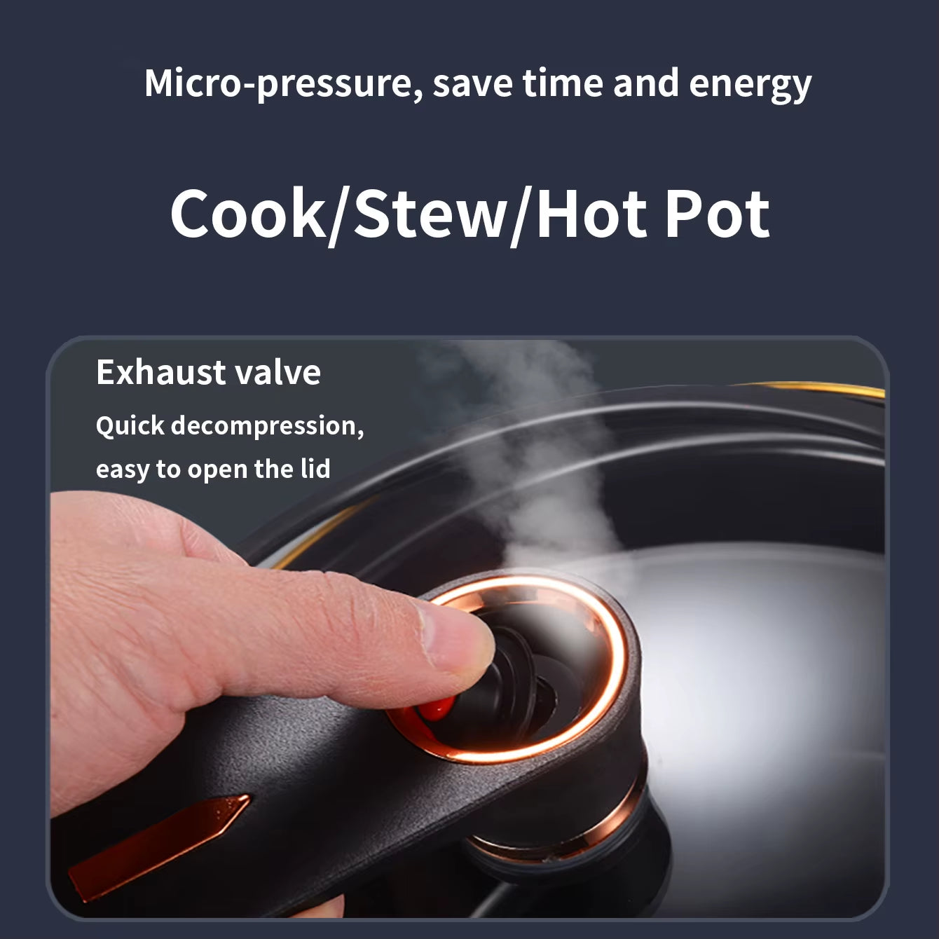 1 Piece Chubby Micro-Pressure Pot Household 7L Large Capacity 26Cm Stew Pot Multi-Functional Non-Stick Pot Induction Cooker Gas Suitable